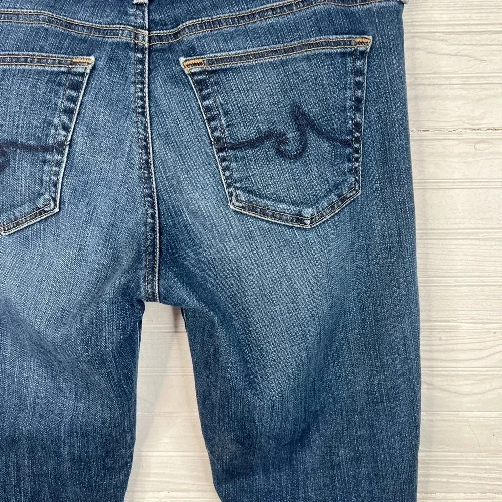 AG Adriano Goldschmied The Stevie Slim Straight Jeans Distressed 29R 7.75” rise